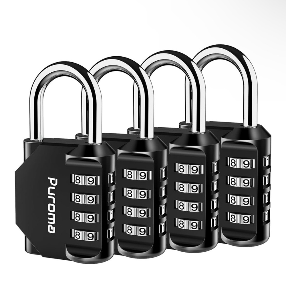 Puroma Black Combination Padlocks Set